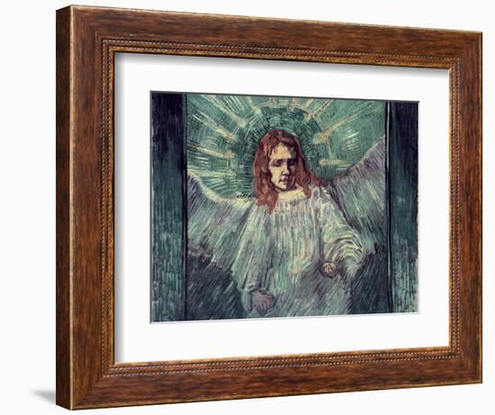 Head of an Angel, after Rembrandt, c.1889-Vincent van Gogh-Framed Giclee Print