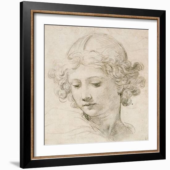Head of an Angel, Looking Down to the Left-Pietro Da Cortona-Framed Giclee Print