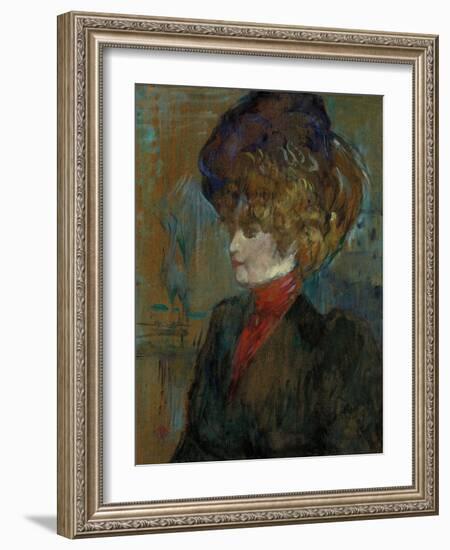 Head of an English Lady; Tete De Lady Anglaise, 1898-Henri de Toulouse-Lautrec-Framed Giclee Print