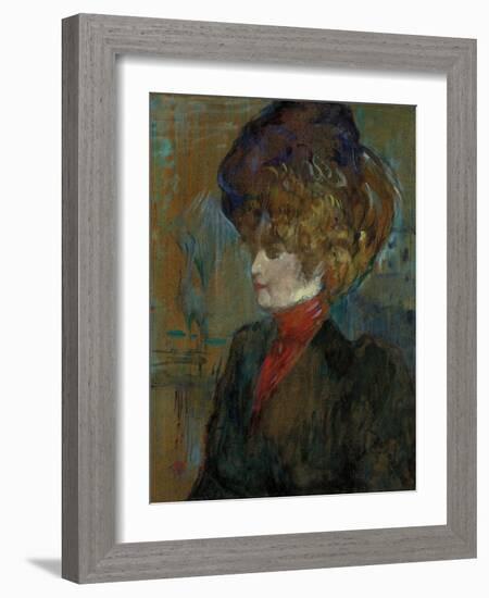 Head of an English Lady; Tete De Lady Anglaise, 1898-Henri de Toulouse-Lautrec-Framed Giclee Print