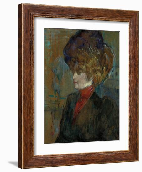 Head of an English Lady; Tete De Lady Anglaise, 1898-Henri de Toulouse-Lautrec-Framed Giclee Print