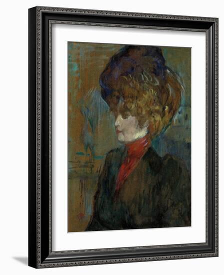 Head of an English Lady; Tete De Lady Anglaise, 1898-Henri de Toulouse-Lautrec-Framed Giclee Print