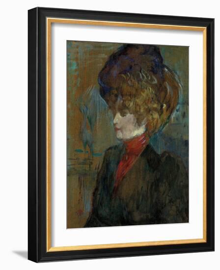 Head of an English Lady; Tete De Lady Anglaise, 1898-Henri de Toulouse-Lautrec-Framed Giclee Print