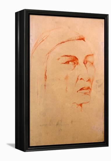 Head of an Indian Man By James A. Wehn, D. 1915-James Wehn-Framed Premier Image Canvas