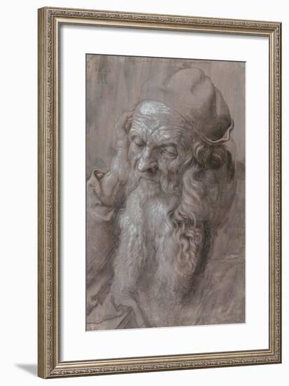 Head of an Old Man, 1521-Albrecht Dürer or Duerer-Framed Giclee Print