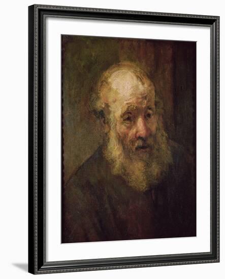 Head of an Old Man, circa 1650-Rembrandt van Rijn-Framed Giclee Print