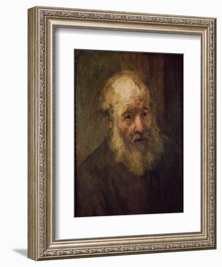 Head of an Old Man, circa 1650-Rembrandt van Rijn-Framed Giclee Print