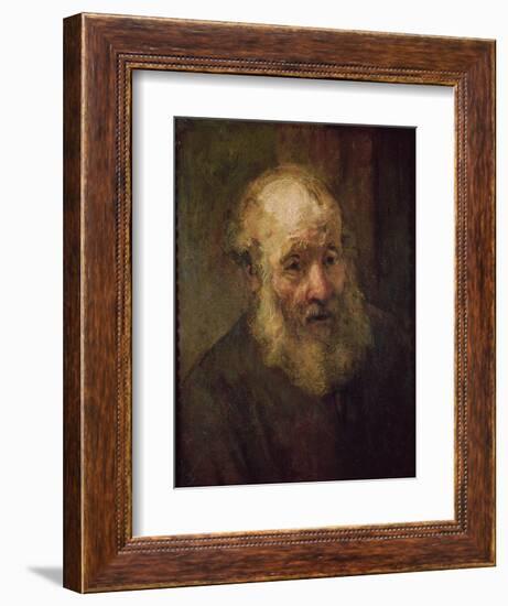 Head of an Old Man, circa 1650-Rembrandt van Rijn-Framed Giclee Print