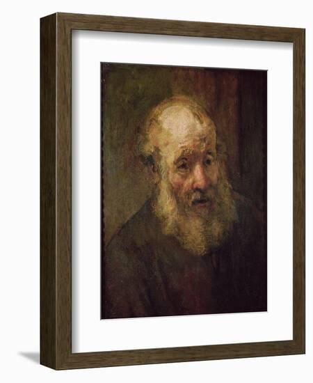 Head of an Old Man, circa 1650-Rembrandt van Rijn-Framed Premium Giclee Print