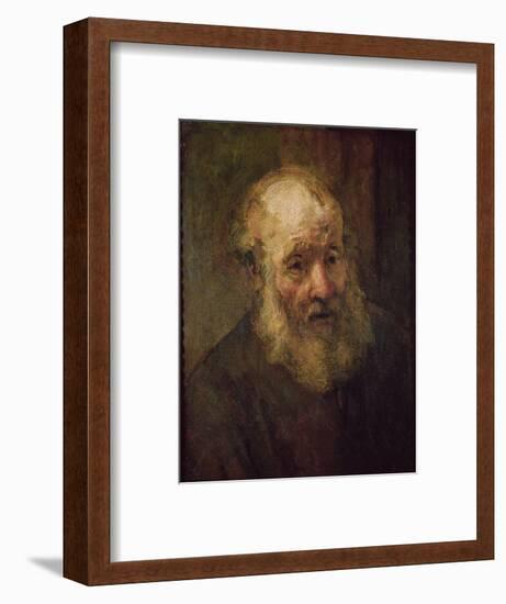 Head of an Old Man, circa 1650-Rembrandt van Rijn-Framed Premium Giclee Print
