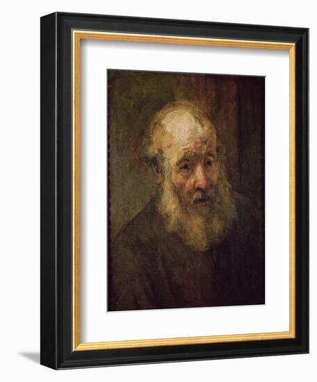 Head of an Old Man, circa 1650-Rembrandt van Rijn-Framed Premium Giclee Print