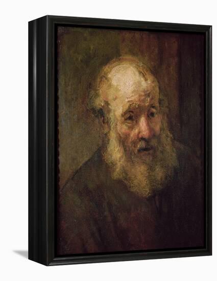 Head of an Old Man, circa 1650-Rembrandt van Rijn-Framed Premier Image Canvas