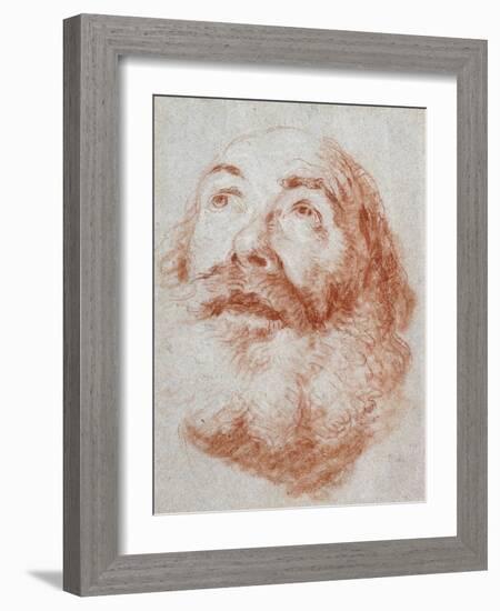 Head of an Old Man Looking Up-Giovanni Battista Tiepolo-Framed Giclee Print