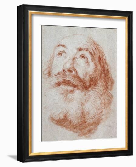 Head of an Old Man Looking Up-Giovanni Battista Tiepolo-Framed Giclee Print