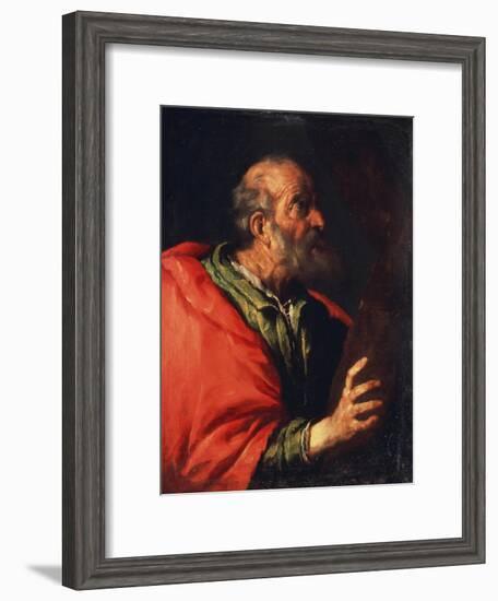 Head of an Old Man' (The Apostle Peter), 17th Century-Bernardo Strozzi-Framed Giclee Print