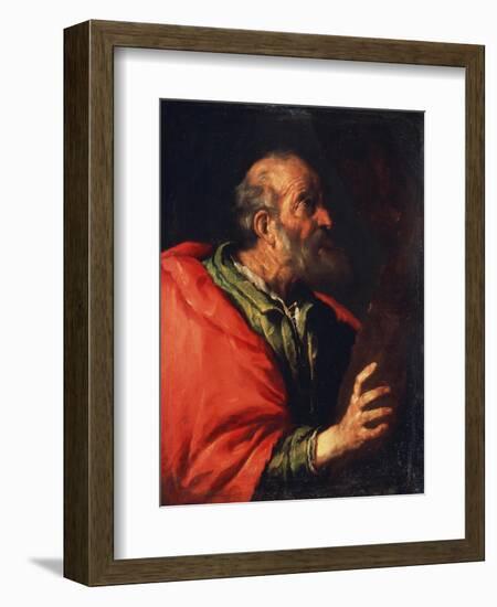 Head of an Old Man' (The Apostle Peter), 17th Century-Bernardo Strozzi-Framed Giclee Print