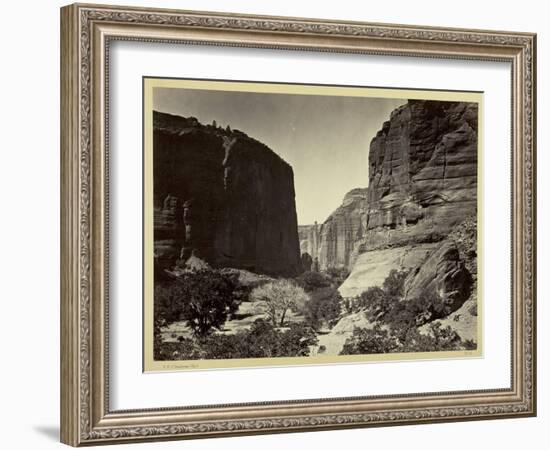 Head of Cañon De Chelle, Looking Down. Walls About 1200 Feet in Height, 1873-Timothy O'Sullivan-Framed Photographic Print