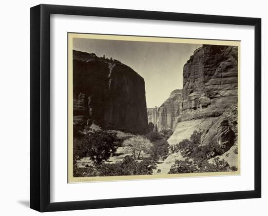 Head of Cañon De Chelle, Looking Down. Walls About 1200 Feet in Height, 1873-Timothy O'Sullivan-Framed Photographic Print