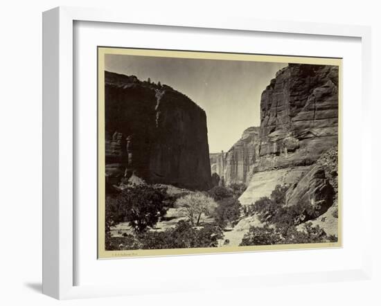 Head of Cañon De Chelle, Looking Down. Walls About 1200 Feet in Height, 1873-Timothy O'Sullivan-Framed Photographic Print