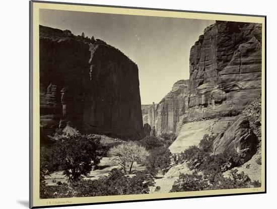 Head of Cañon De Chelle, Looking Down. Walls About 1200 Feet in Height, 1873-Timothy O'Sullivan-Mounted Photographic Print