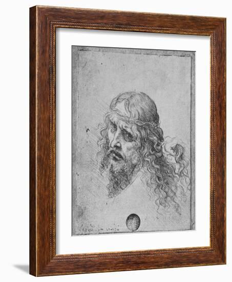 'Head of Christ', c1480 (1945)-Leonardo Da Vinci-Framed Giclee Print