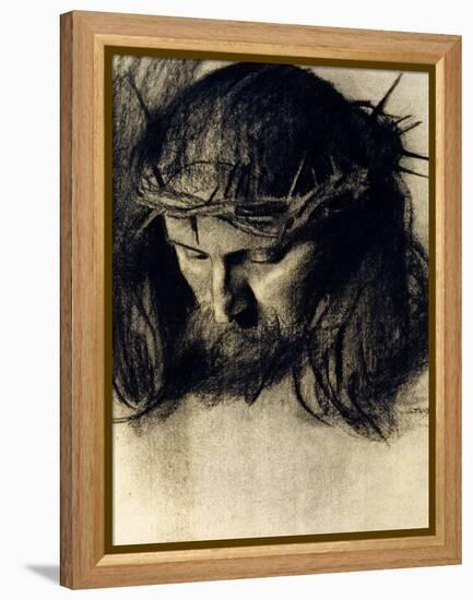 Head of Christ, circa 1890-Franz von Stuck-Framed Premier Image Canvas