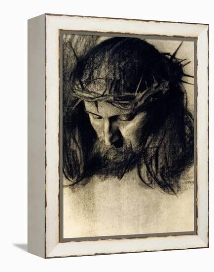 Head of Christ, circa 1890-Franz von Stuck-Framed Premier Image Canvas