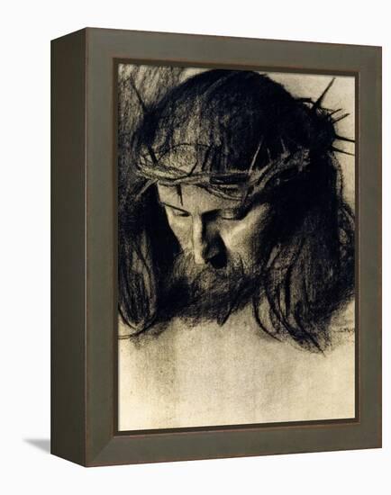 Head of Christ, circa 1890-Franz von Stuck-Framed Premier Image Canvas