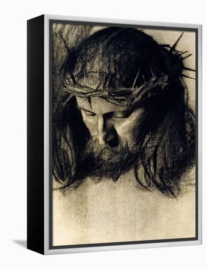 Head of Christ, circa 1890-Franz von Stuck-Framed Premier Image Canvas