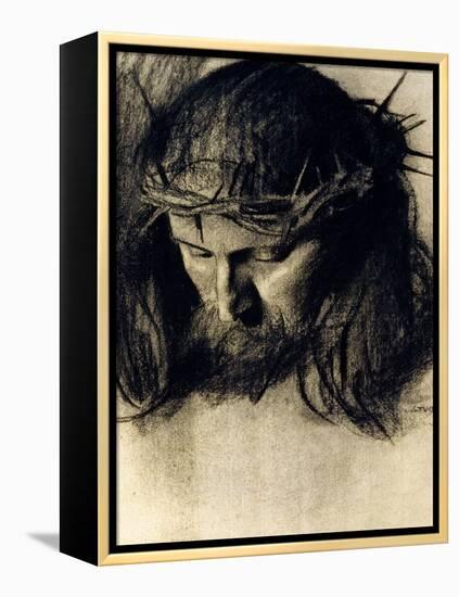 Head of Christ, circa 1890-Franz von Stuck-Framed Premier Image Canvas