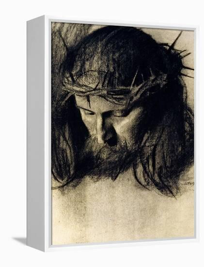 Head of Christ, circa 1890-Franz von Stuck-Framed Premier Image Canvas