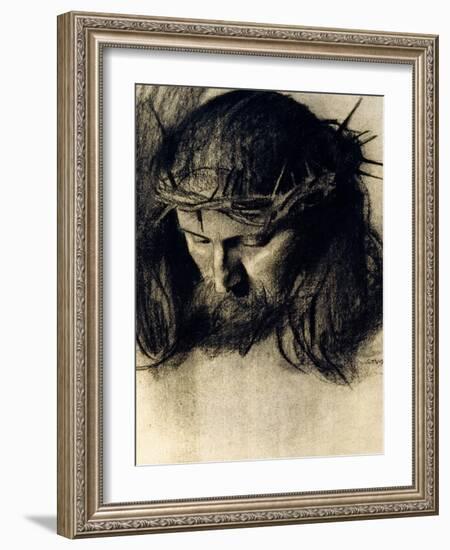 Head of Christ, circa 1890-Franz von Stuck-Framed Giclee Print