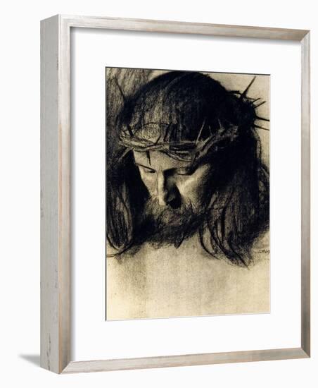 Head of Christ, circa 1890-Franz von Stuck-Framed Giclee Print