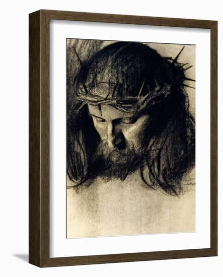 Head of Christ, circa 1890-Franz von Stuck-Framed Giclee Print