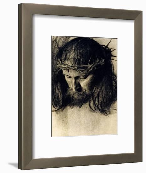 Head of Christ, circa 1890-Franz von Stuck-Framed Premium Giclee Print