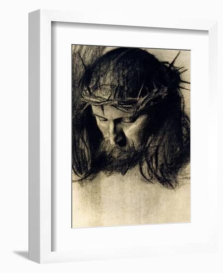 Head of Christ, circa 1890-Franz von Stuck-Framed Premium Giclee Print