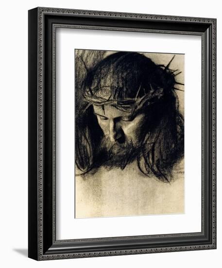 Head of Christ, circa 1890-Franz von Stuck-Framed Premium Giclee Print