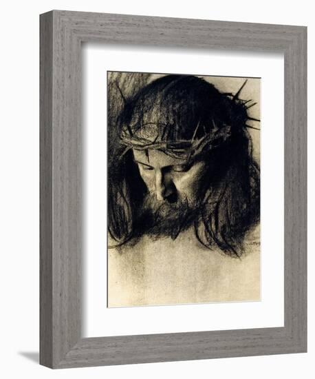 Head of Christ, circa 1890-Franz von Stuck-Framed Giclee Print