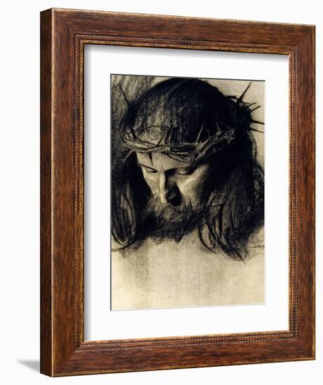 Head of Christ, circa 1890-Franz von Stuck-Framed Giclee Print