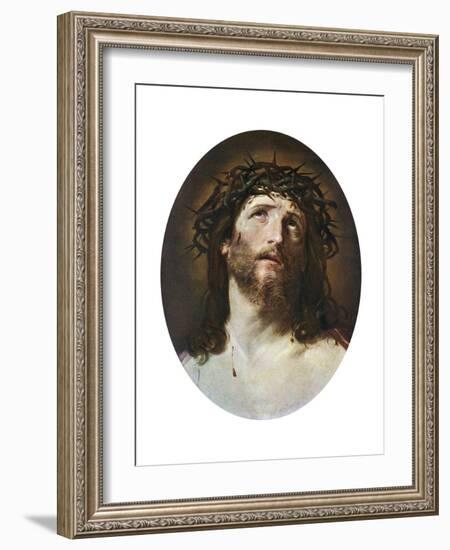 Head of Christ Crowned with Thorns, 1622-1623-Guido Reni-Framed Giclee Print