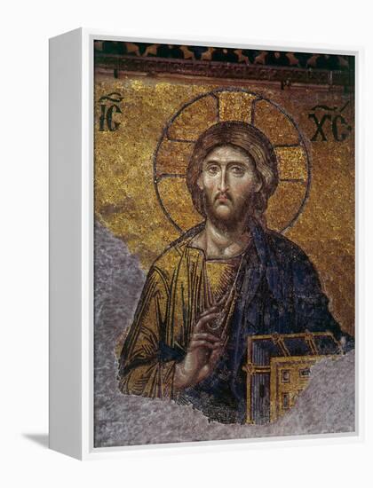 Head of Christ, Mosaic from Apse at Haghia Sophia Istanbul, 12th century AD-null-Framed Premier Image Canvas