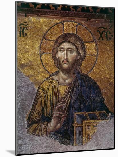 Head of Christ, Mosaic from Apse at Haghia Sophia Istanbul, 12th century AD-null-Mounted Photographic Print