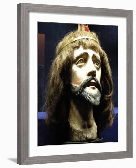 Head of Christ (Wood and Human Hair)-Brazilian-Framed Giclee Print