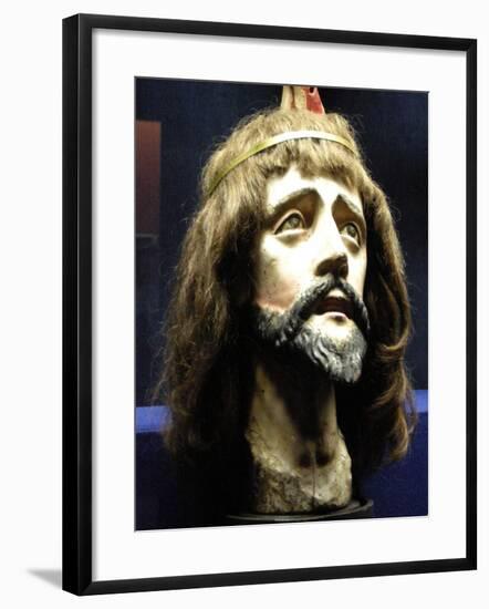 Head of Christ (Wood and Human Hair)-Brazilian-Framed Giclee Print