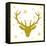 Head of Deer with Big Horns. Trendy Gold Glitter Texture.-Farferros-Framed Stretched Canvas