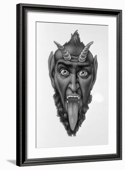 Head of Devil with Tongue Out-null-Framed Giclee Print