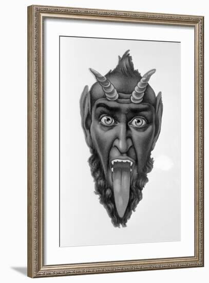 Head of Devil with Tongue Out-null-Framed Giclee Print