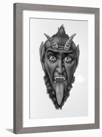 Head of Devil with Tongue Out-null-Framed Giclee Print