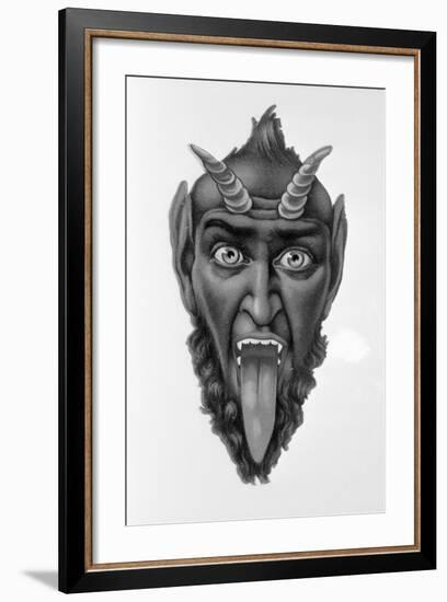 Head of Devil with Tongue Out-null-Framed Giclee Print