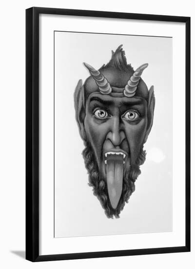 Head of Devil with Tongue Out-null-Framed Giclee Print